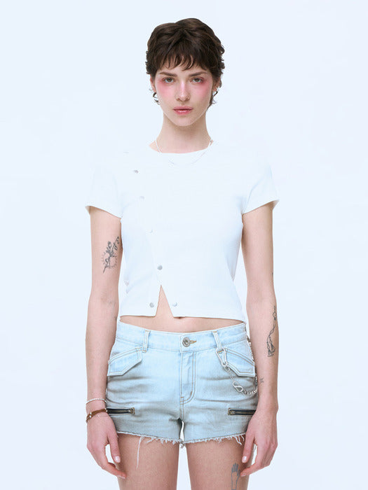 Instantfunk Snap Button T-shirt - White