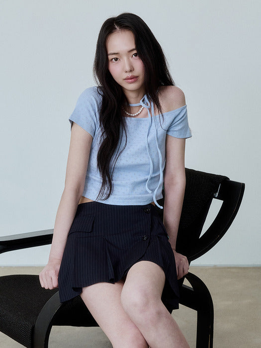 Instantfunk Pleated Mini Skirt - Navy
