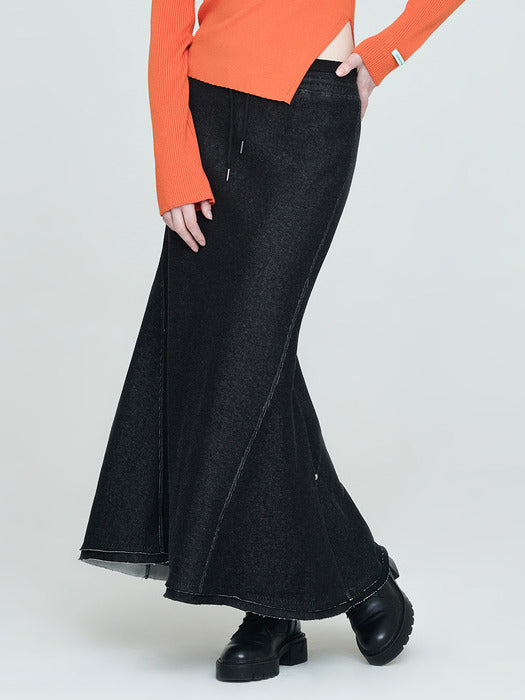 Instantfunk Washed Jersey Skirt - Indigo Black