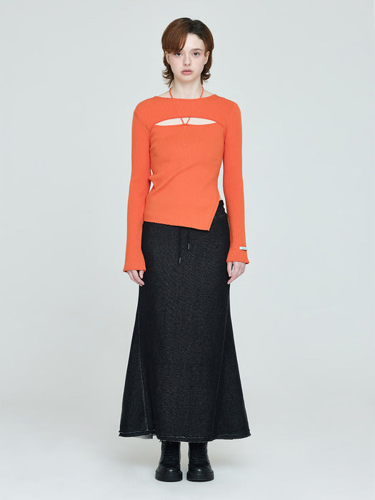 Instantfunk Washed Jersey Skirt - Indigo Black