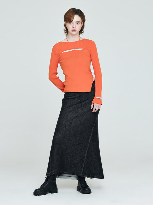 Instantfunk Washed Jersey Skirt - Indigo Black
