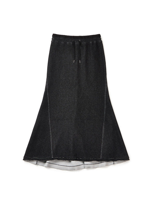 Instantfunk Washed Jersey Skirt - Indigo Black