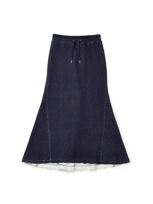 Instantfunk Washed Jersey Skirt - Indigo Blue