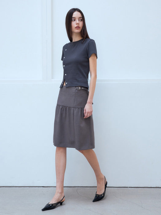 Instantfunk Classic Midi Skirt - Oat Gray