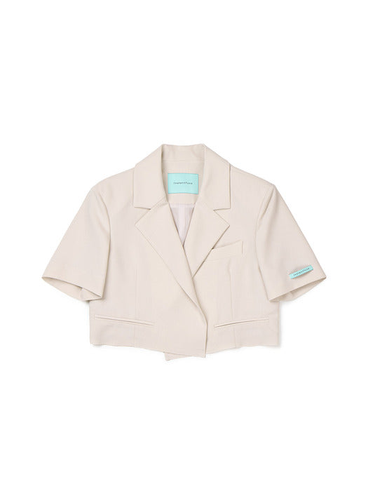 Instantfunk Summer Crop Short-Sleeve Jacket - Light Beige