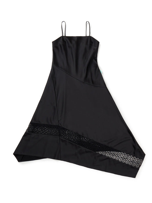 [Instantfunk] Uneven Sleeveless Dress - Black