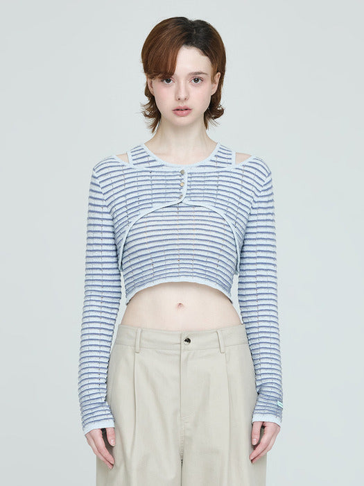 Instantfunk Summer Bolero Cardigan Set - Light Blue