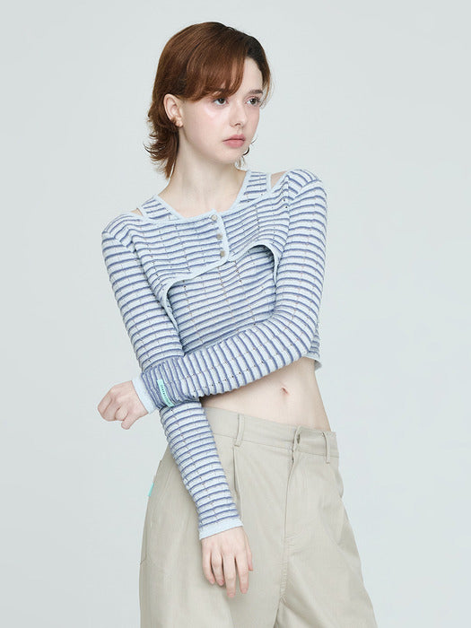 Instantfunk Summer Bolero Cardigan Set - Light Blue