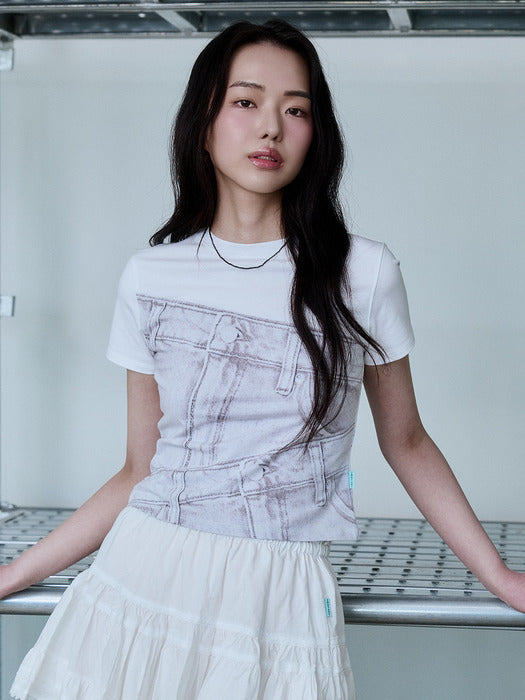 Instantfunk Denim Print T-shirt - Black