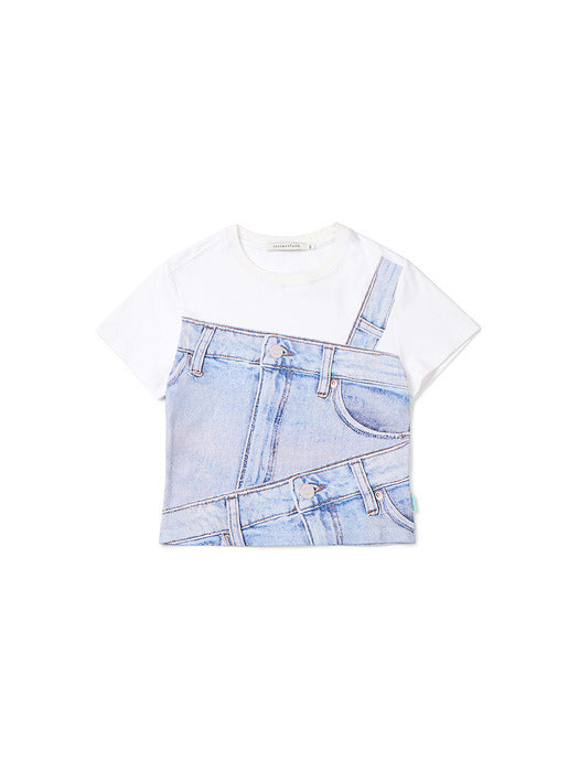 Instantfunk Denim Print T-shirt - Blue