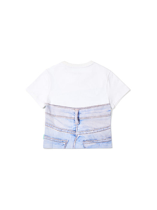 Instantfunk Denim Print T-shirt - Blue