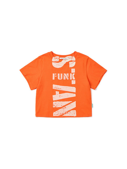 Instantfunk Cropped Vintage Logo T-shirt - Orange