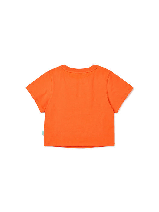 Instantfunk Cropped Vintage Logo T-shirt - Orange