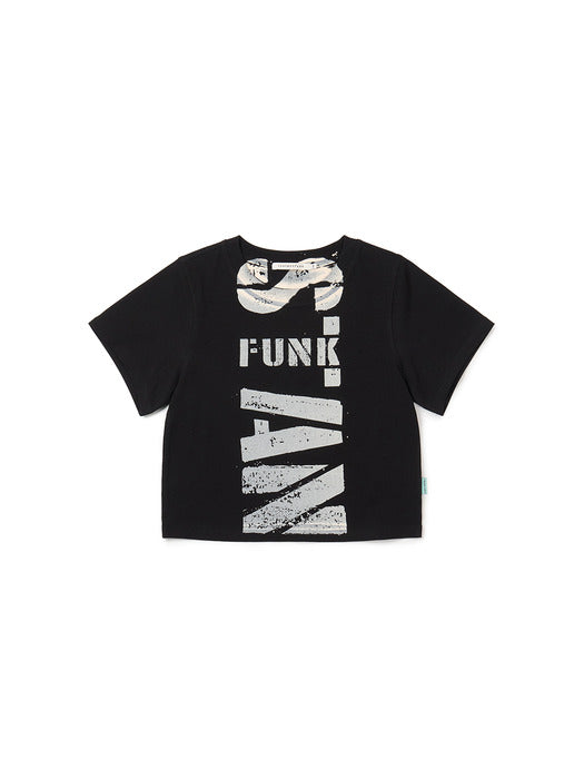 Instantfunk Cropped Vintage Logo T-shirt - Black