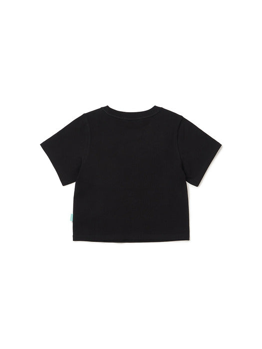 Instantfunk Cropped Vintage Logo T-shirt - Black