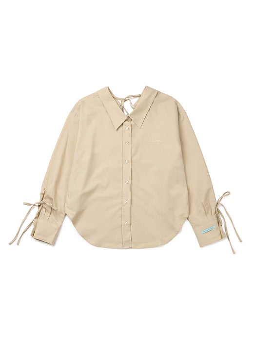 Instantfunk Summer Ribbon Shirt - Light Beige