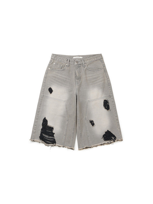 Instantfunk Men's Pocket Denim Shorts - Gray