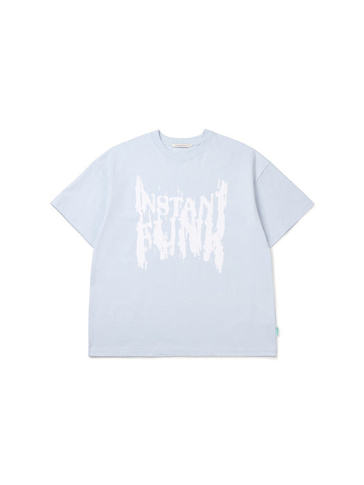 Instantfunk Men's Damaged Graphic T-shirt - Light Blue