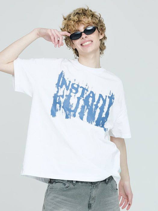 Instantfunk Men's Damaged Graphic T-shirt - White