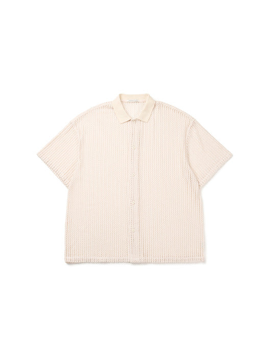 Instantfunk Men's Summer Knitwear Shirt - Ivory