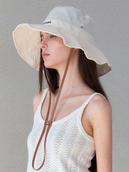 Instantfunk Nylon Embroidered Bucket Hat - Ivory