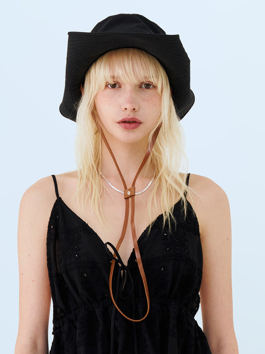 Instantfunk Nylon Embroidered Bucket Hat - Black