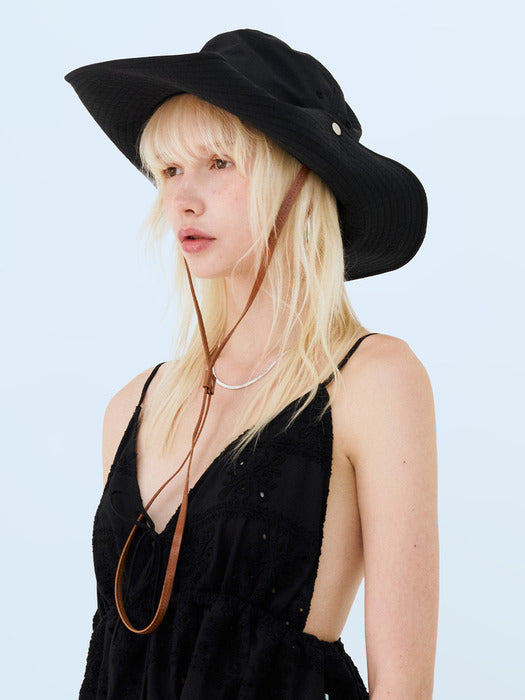Instantfunk Nylon Embroidered Bucket Hat - Black