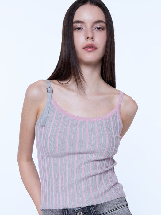 Instantfunk Color Block Knitwear Sleeveless - Pink