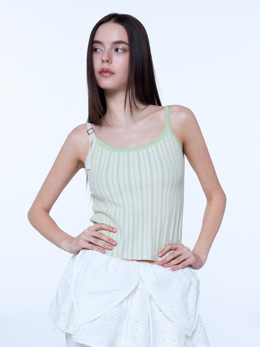 Instantfunk Color Block Knit Sleeveless - Light Green