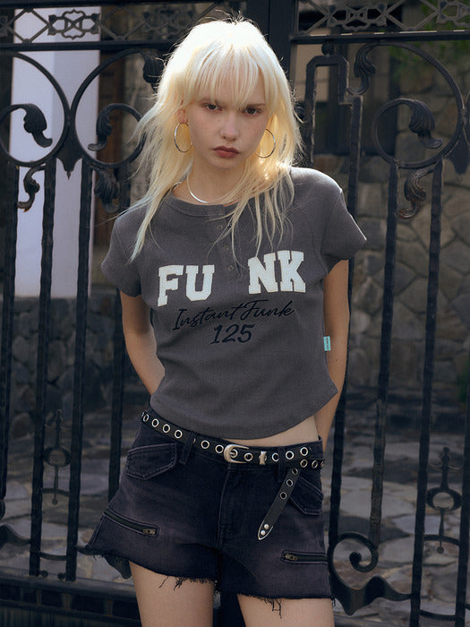 Instantfunk Side Zipper Shorts - Gray