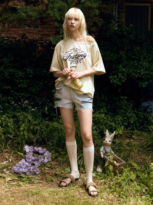 Instantfunk Side Zipper Short Pants - Blue