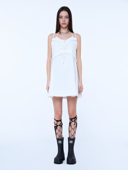 [Instantfunk] Eyelet Mini Dress - White