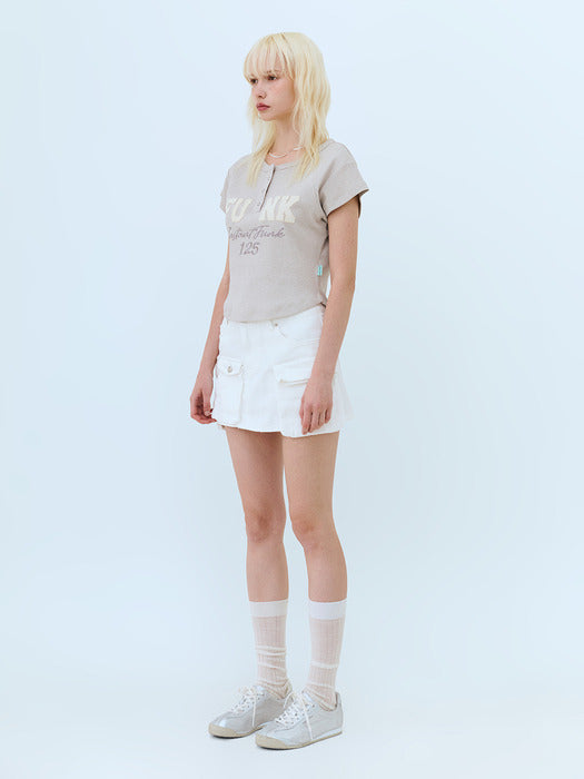 Instantfunk Side Pocket Mini Skirt - Ivory