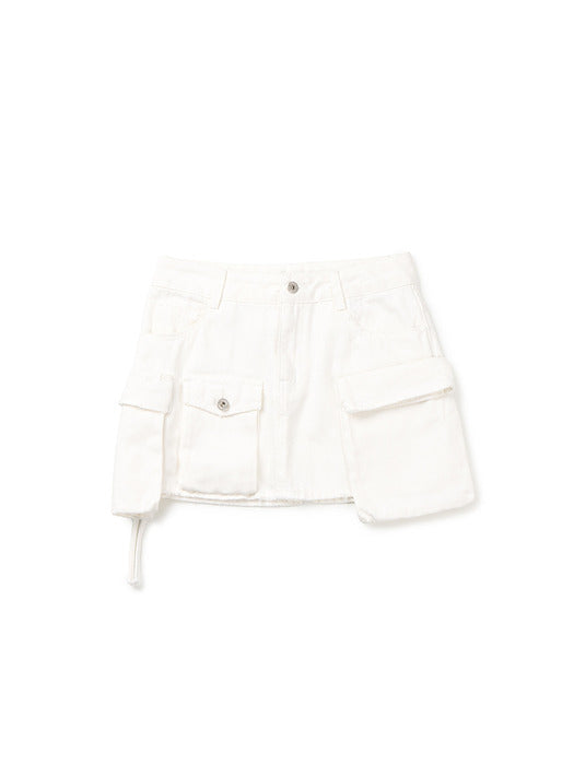 Instantfunk Side Pocket Mini Skirt - Ivory