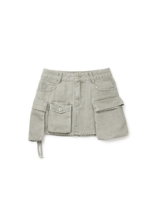 Instantfunk Side Pocket Mini Skirt - Khaki
