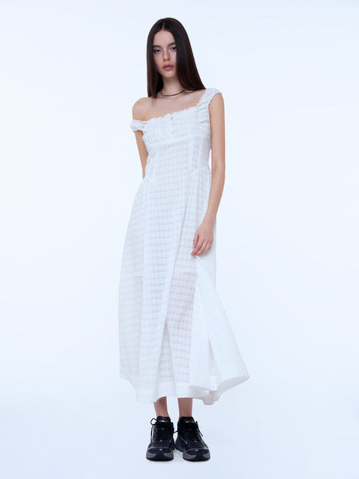 Instantfunk Summer Shirring Dress - White