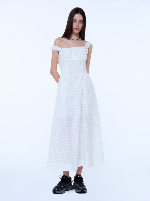 Instantfunk Summer Shirring Dress - White