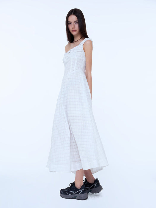 Instantfunk Summer Shirring Dress - White