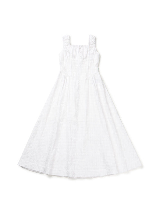 Instantfunk Summer Shirring Dress - White