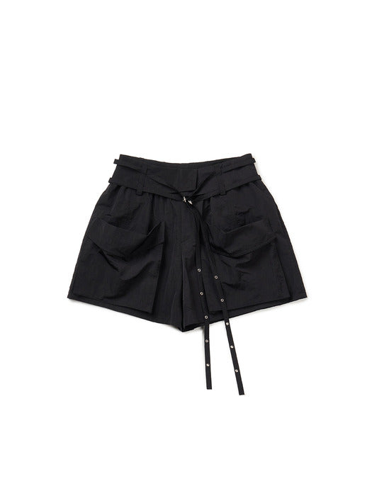 [Instantfunk] Pocket Nylon Shorts - Black