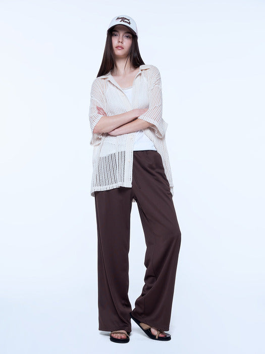 Instantfunk Lace Track Pants - Brown