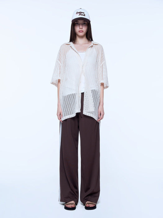 Instantfunk Lace Track Pants - Brown