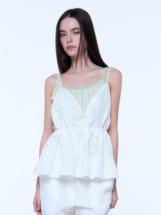 [Instantfunk] Eyelet Bustier Top - White