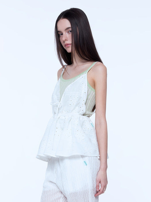 [Instantfunk] Eyelet Bustier Top - White