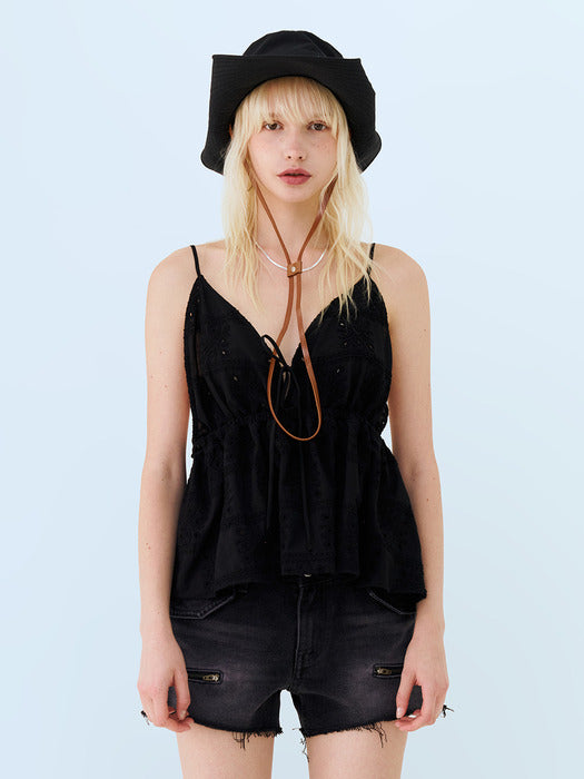 Instantfunk Eyelet Bustier Top - Black