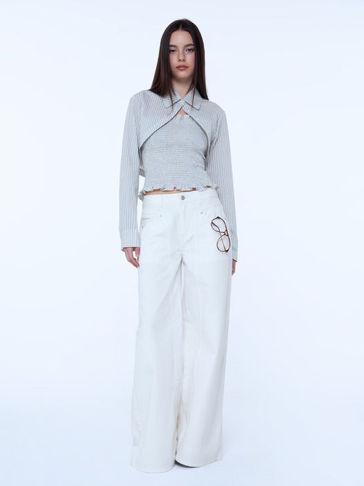 [Instantfunk] Line Denim Pants - White
