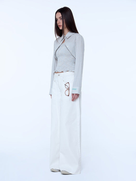 [Instantfunk] Line Denim Pants - White