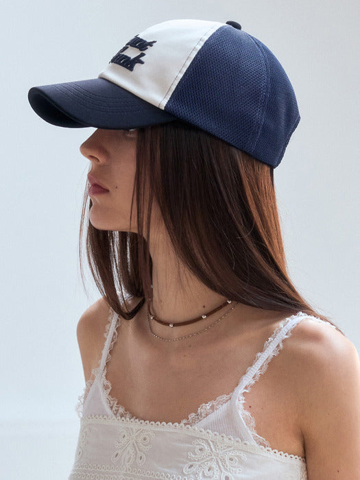 [Instantfunk] Logo Mesh Trucker Cap - Navy