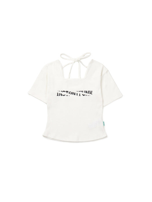 Instantfunk Strap Neck Point T-shirt - White