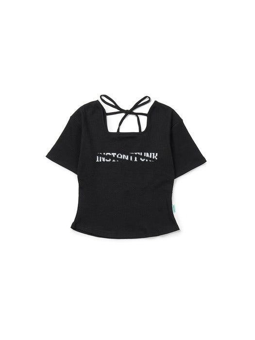 Instantfunk Strap Neck Point T-shirt - Black